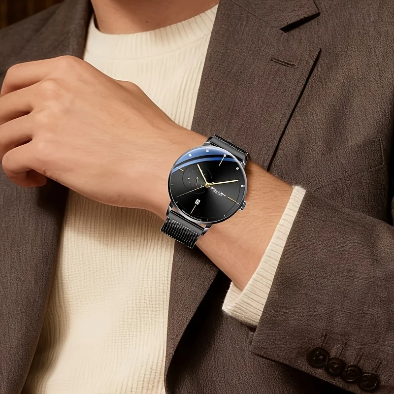 

Engineered for Clarity: Men's Automatic Watch with Scratch-Resistant 3D Curved Mineral Crystal & Exhibition Case Back. Minimalis