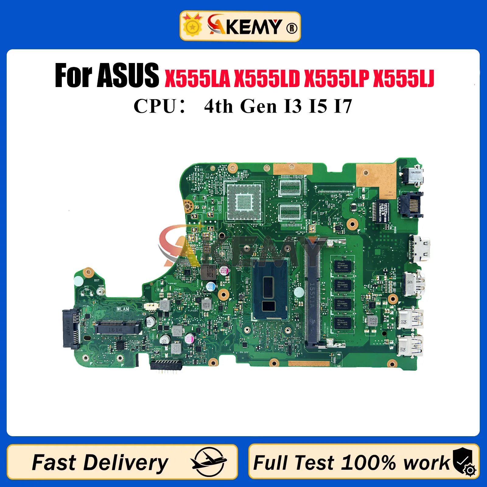 

X555LA Laptop Motherboard For ASUS R556L R557L FL5600L FL5800L VM590L DX992L VM510L W519L X555LD X555LP Mainboard I3 I5 I7 CPU