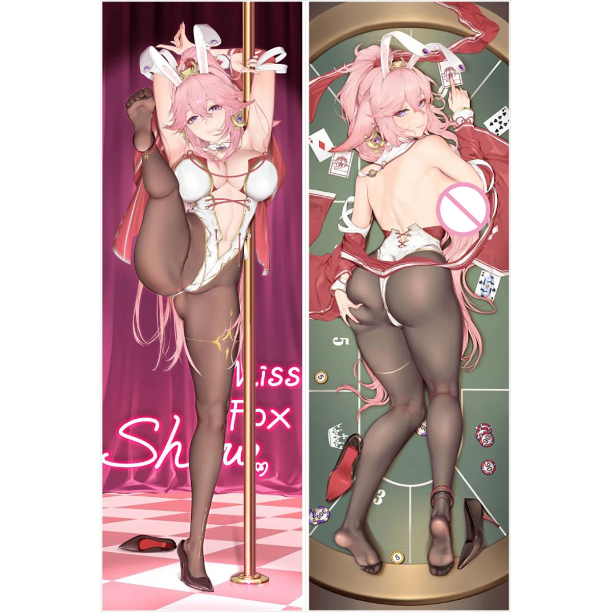 Game Anime Girl Yae Miko Hugging Body PillowCase Genshin Impact Cosplay Dakimakura Otaku Pillow Bedding Cushion Cover Gift