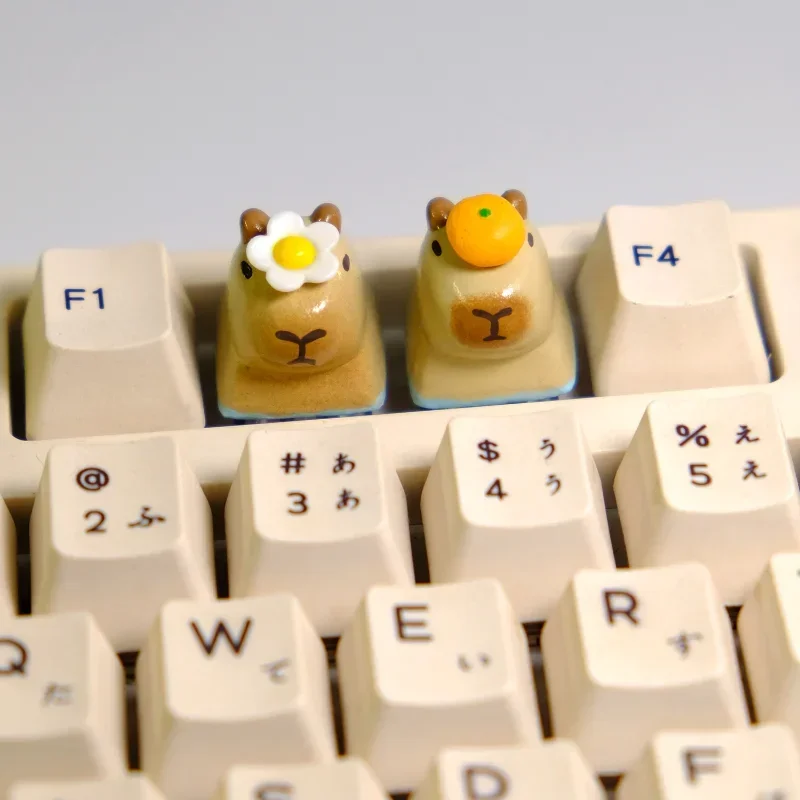 Capibara Dolfijn Keycaps Gepersonaliseerde Ontwerp Magnetische Keycaps Cartoon Creatieve Handgemaakte Mechanische Toetsenbord Aangepaste Keycaps