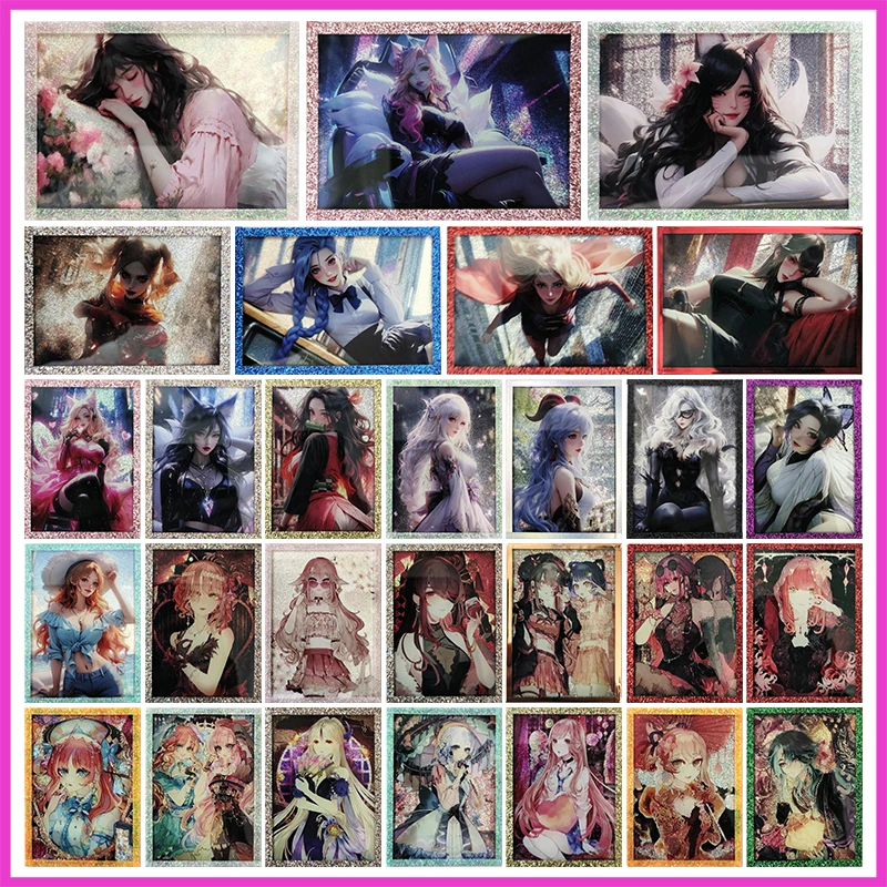 

Anime Goddess Story Rare Collectible Cards Ahri Harley Quinn Kafka Kitagawa Marin Nami Yor Forger Toys for boys Birthday Gift