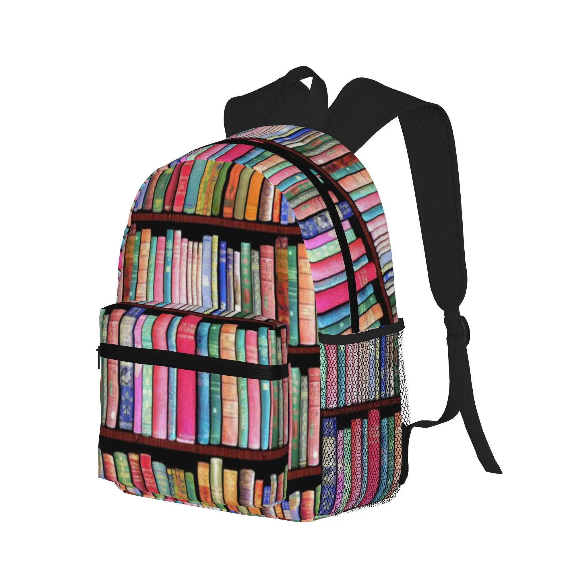Bookworm Antique book library  vintage book shelf  Casual Backpack for Students and Adults Travel backpack