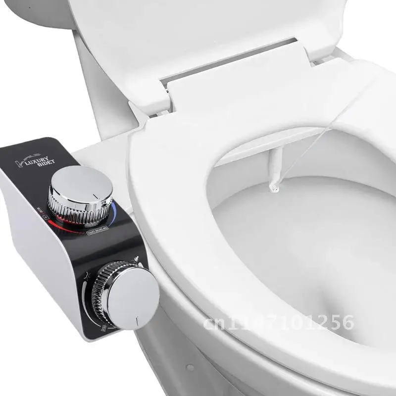 

Bidet Toilet Seat Attachment Non-Electric Self-Cleaning Dual Nozzles Wash Hot Cold Mixer Water Lady Bathroom Accessories Sprayer