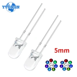 50/100PCS 5mm LED Diode Slow/Fast Flashing Multicolor Transparent Round Full Color LED Blinking Light Emitting Diodes Kit