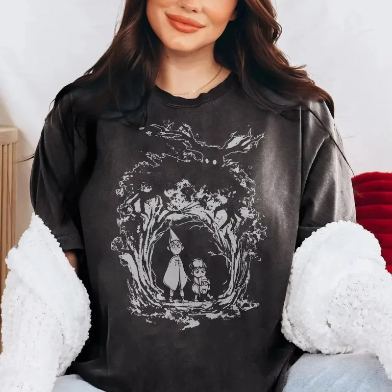 Retro Garden Wall T-shirt Cartoon Movie T-shirt, Summer New Style, Suitable for Men and Women in All Seasons