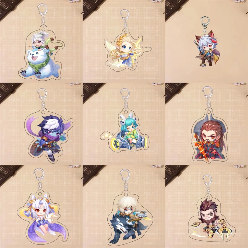 

6CM Anime Glory of Kings Acrylic Keychain Model Cosplay Charm Characters Ornament Accessories Goods Collection Christmas Gifts