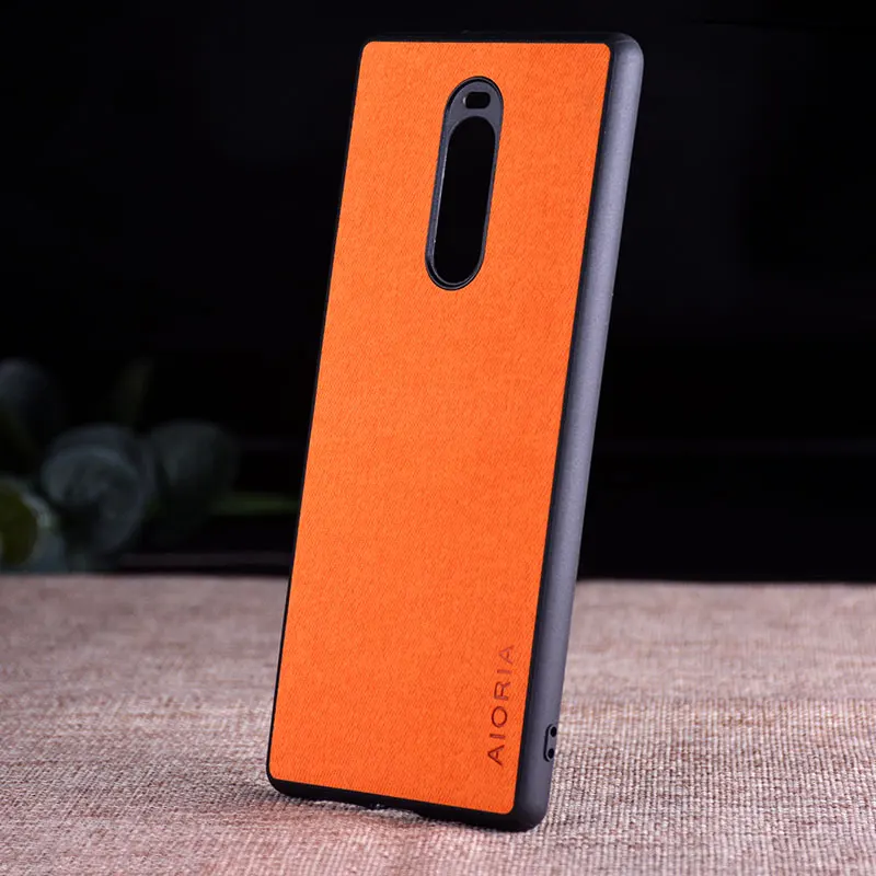 Case for Sony Xperia 1 coque Luxury textile Leather skin soft TPU hard PC phone cover for sony Xperia 1 case funda capa view 4