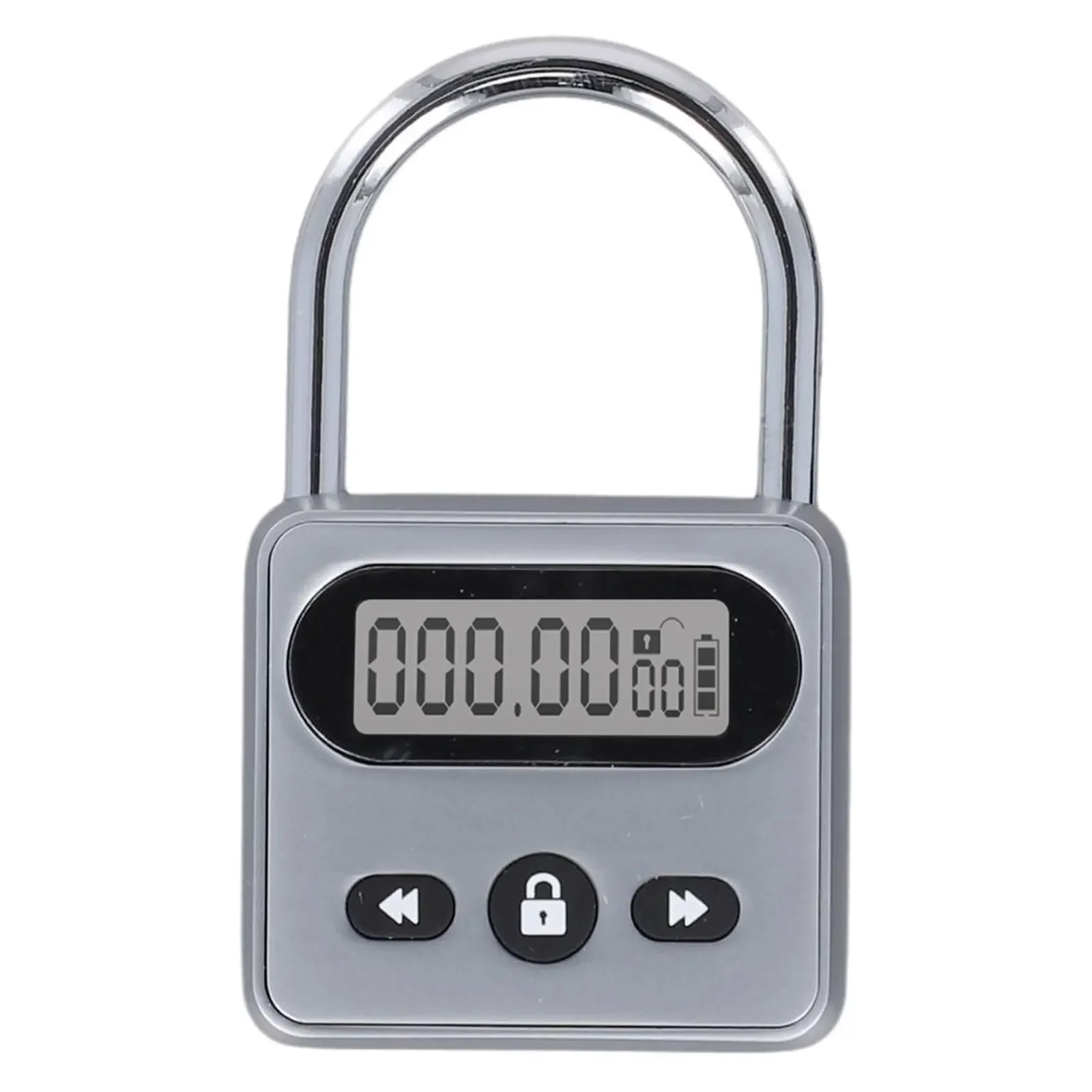 1pcs Metal Timer Lock LCD Display Multi Function Electronic Time 999 Hour Max Timing USB Rechargeable Timer Padlock