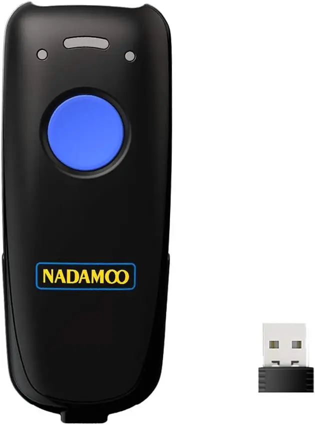 

Wireless Barcode Scanner, Bluetooth & 2.4G USB CCD Reader Compatible with iPhone iPad Android Windows Mac - Dark Blue