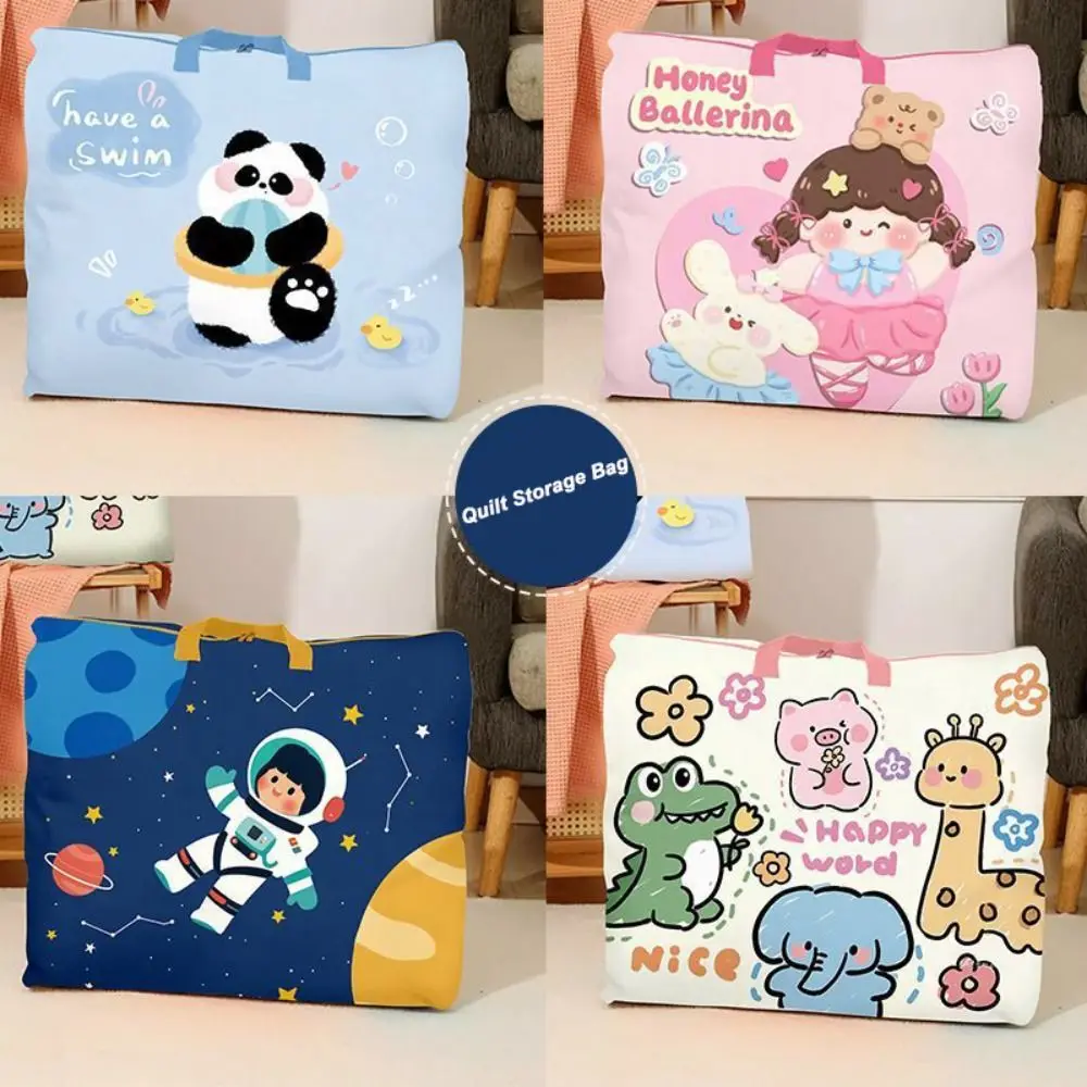 Portable Cartoon Print Kindergarten Quilt Storage Bag Oxford Large Capacity Mommy Maternity Bag Lightweight Travel Luggage Bag