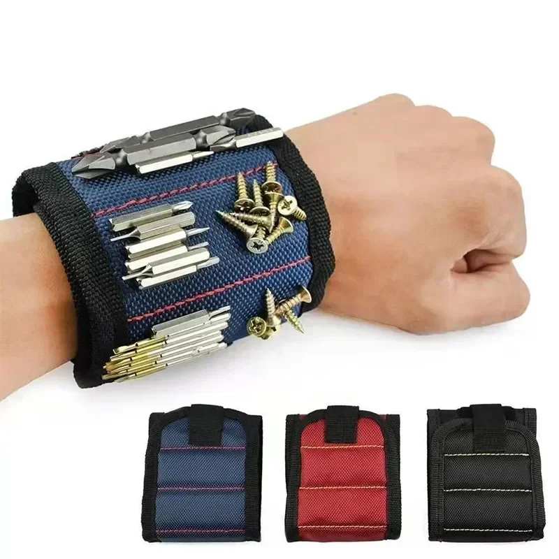 

Holds Band Storage Wrist Bag Strong Bit Repair Organizer Support Drill Nails Magnetic Magnetic Bracelet Screws Tools With Gift