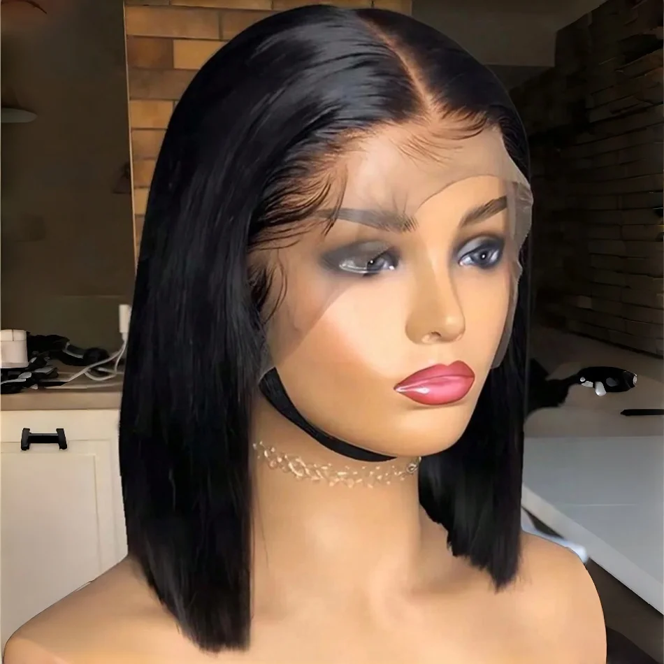 

13x4 Bone Straight Short Bob Lace Front Human Hair Wigs 4x4 5x5 Lace Frontal Wig Brazilian Human Hair For Black Women