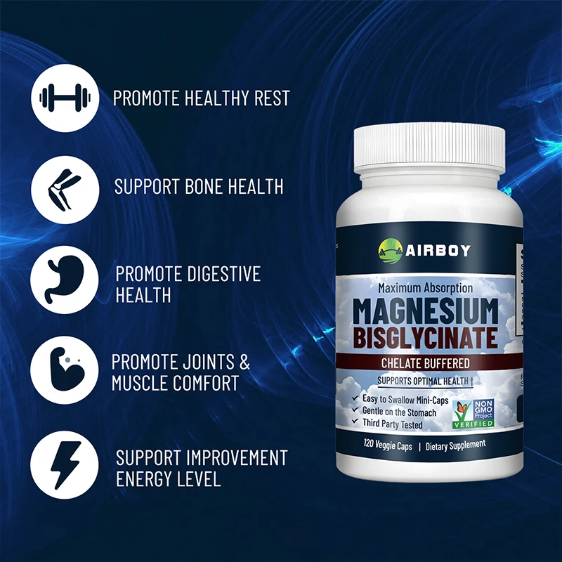 Magnesium Bisglycinate - Support Muscle & Nervous, Immune System, Relieve Fatigue