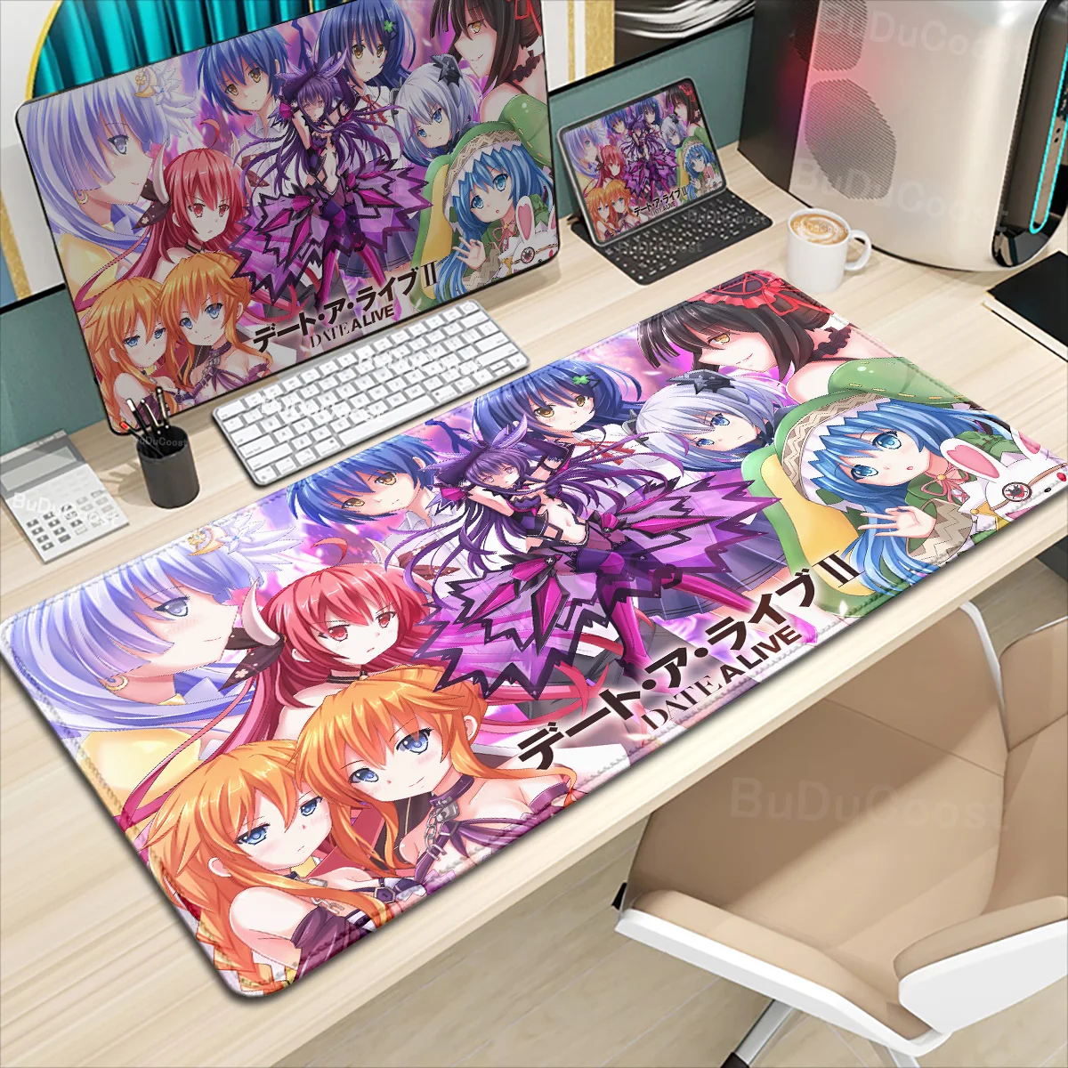 

Large Anime DATE A LIVE Mouse Pad XXL Gaming Keyboard Accessories Non-slip Desk Mats Carpet Mausepad Office Table Decoration Mat