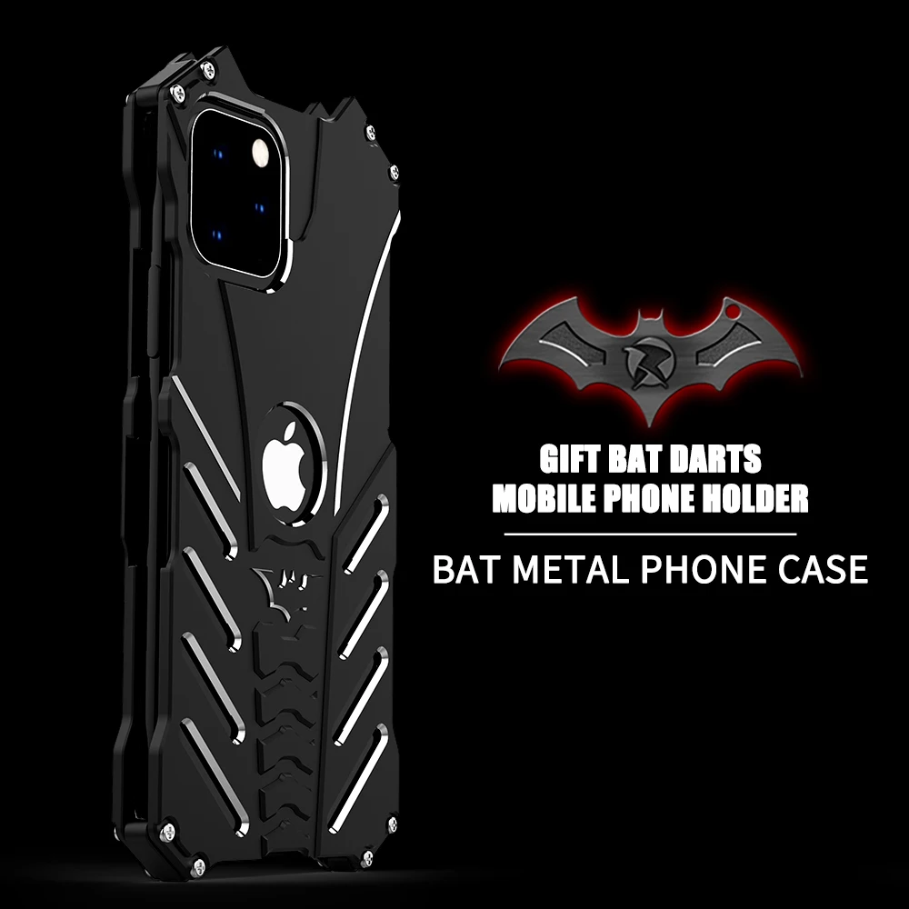 R-just Phone Case For Iphone 15 14 Plus 13 12 11 Pro Max  Armor Heavy Duty Metal Aluminum Cover For Iphone 7 8 X Xr Xs Max Se