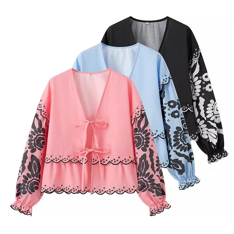 

Women's Blouses 2024 New Fashion Summer Embroidered Shirts Casual Chic Women's Tops