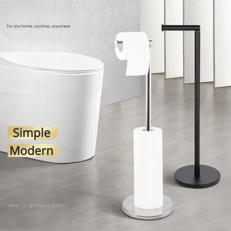 

Free Standing Stainless Steel Paper Holder Stand for Spare Tissue oilet and Paper Towel Holder Rack Bathroom and Kitchen