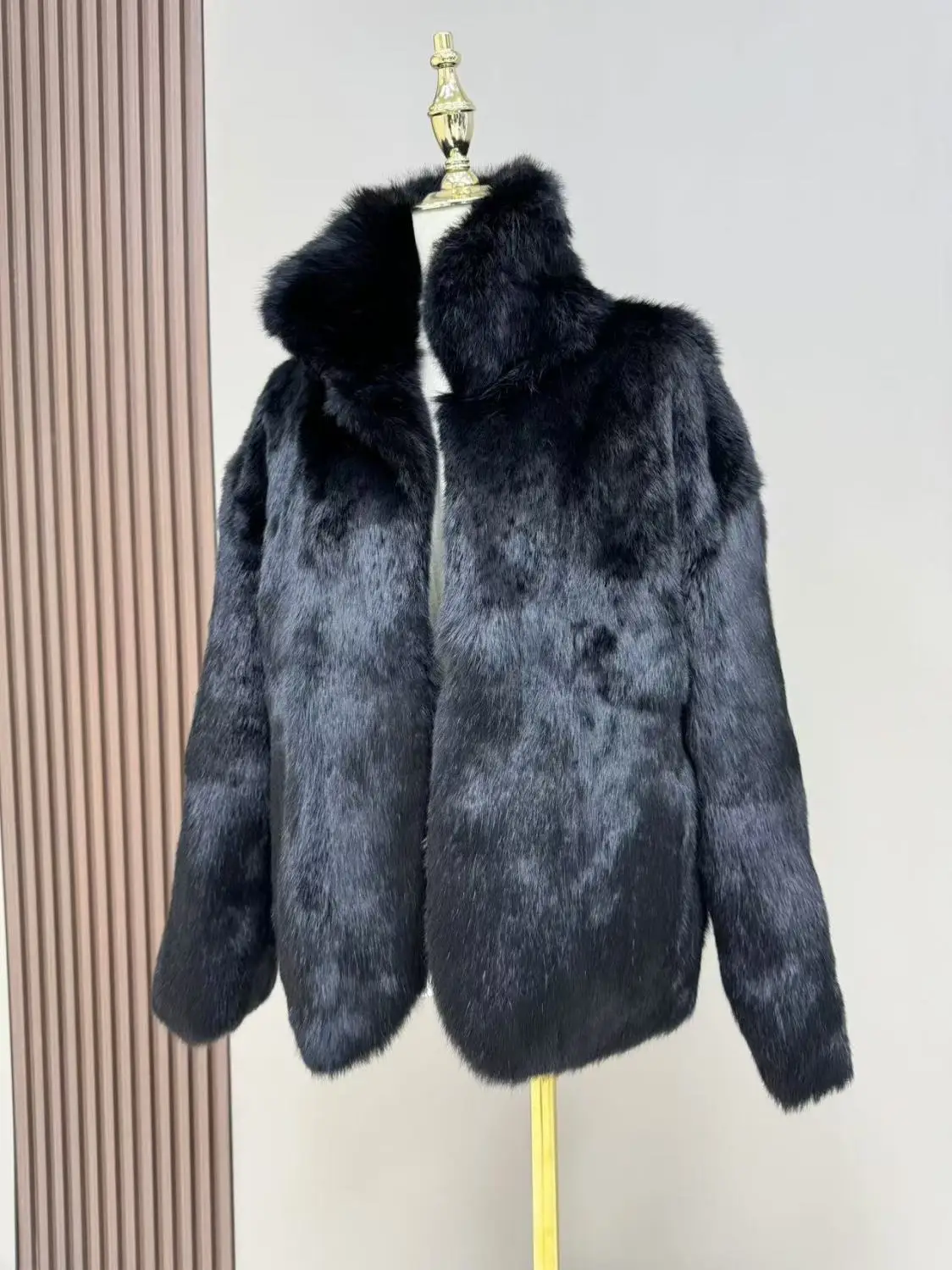 

Лидер продаж, зимняя женская шуба из натурального кроличьего меха, теплая куртка из кроличьего меха, женская модная 100% натуральная верхняя одежда из натурального кролика Wh130