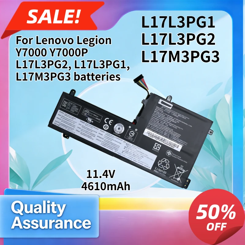 

4610mAh High quality Compatible with Lenovo Legion Y7000 Y7000P L17L3PG2, L17L3PG1, L17M3PG3 batteries