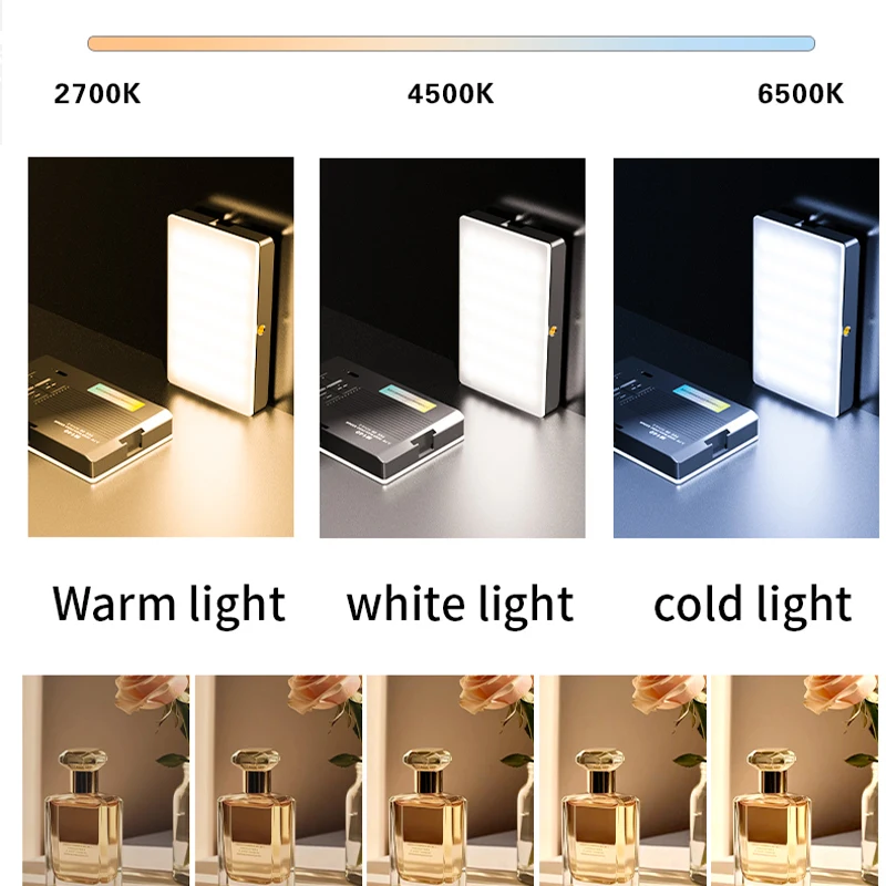 High-Quality LED Selfie Light, , 2000mAh Rechargeable Battery, CRI 85 +, Type-C Portable on Light for Phone/ Tablet/ Laptop