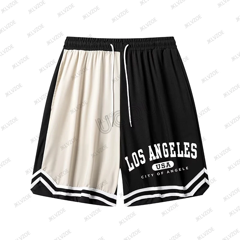 Summer New Women‘s Men's Los Angeles Sports Fitness Shorts Basketball Game Training Running Casual Quick-Drying Short Pants