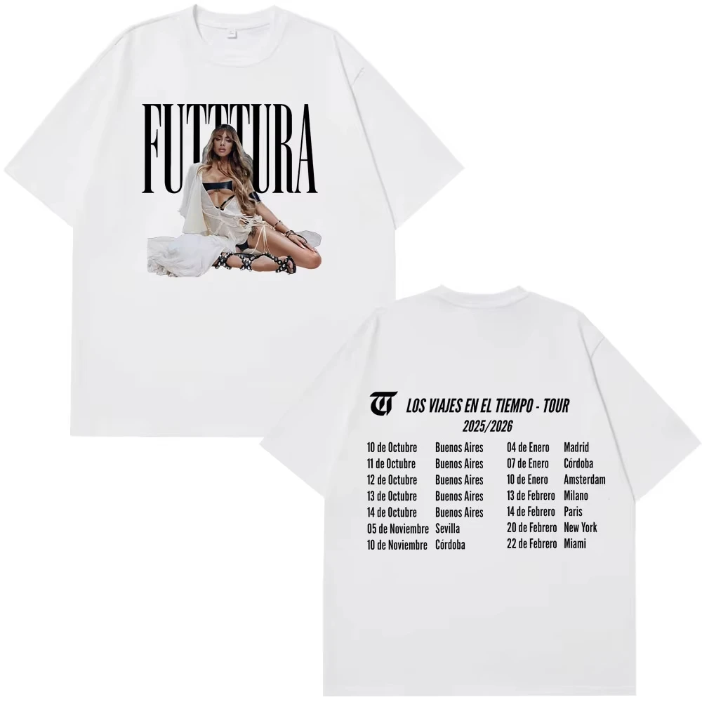 2026 Singer TINI STOESSEL Futtura Tour Vintage Printed T-shirt Men Women Hip-hop T-shirts Cotton Casual Tshirt Streetwear Summer