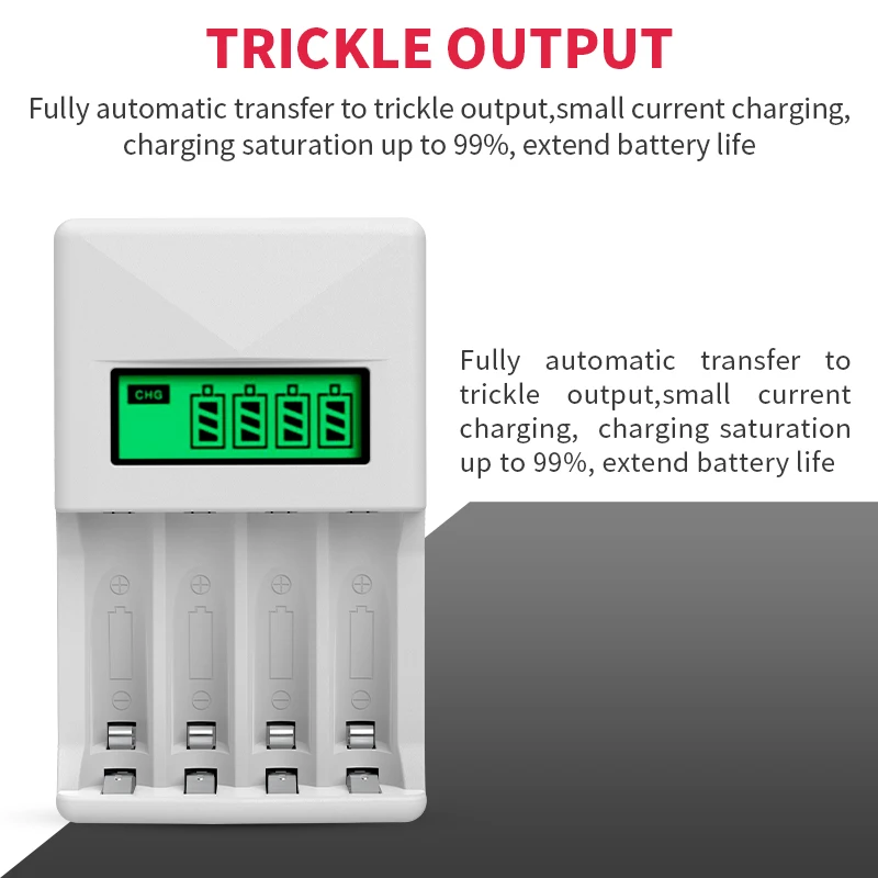 Per caricabatteria ricaricabile AA/AAA Display LCD adattatore universale portatile cavo USB tipo C interfaccia strumento di ricarica rapida