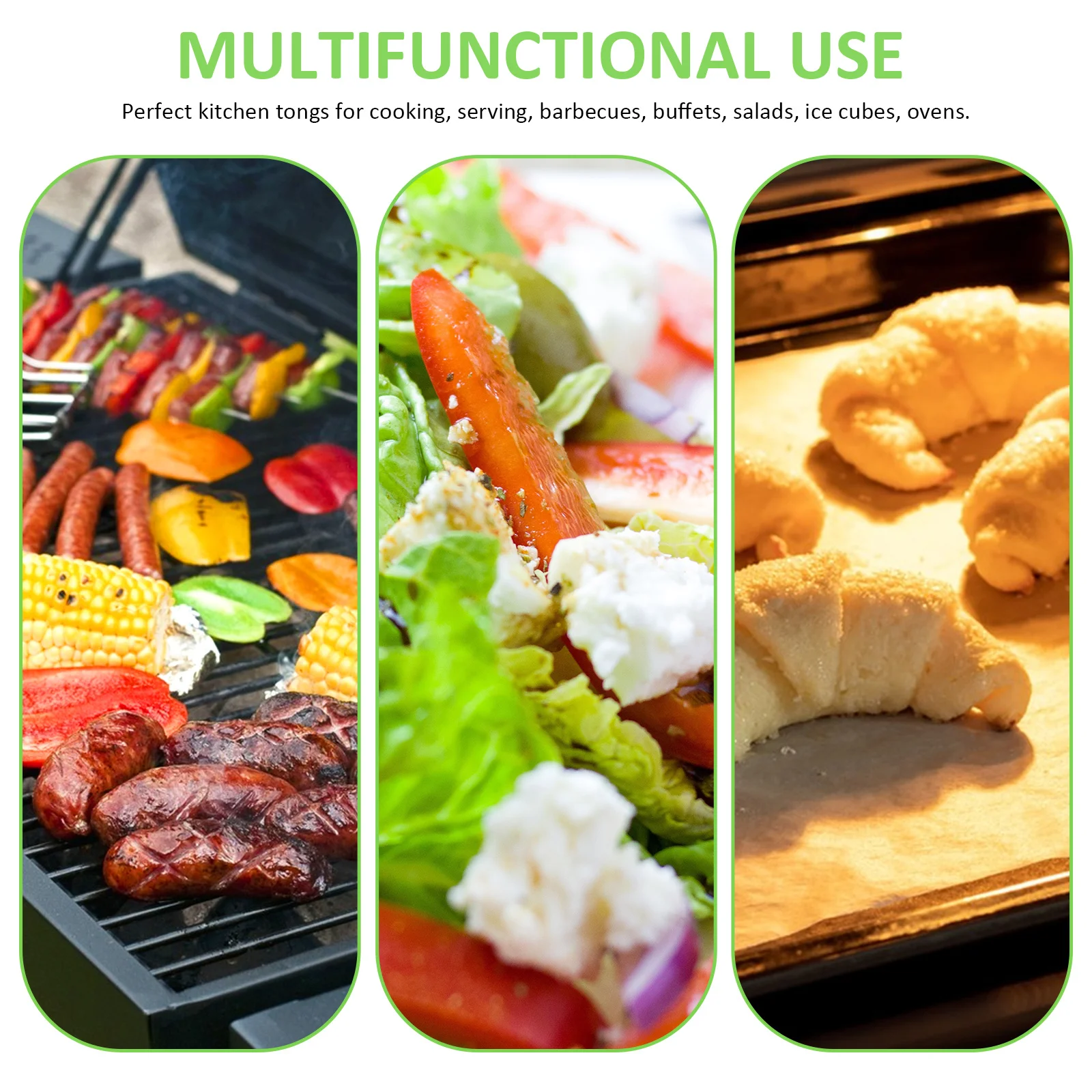 

1Set Silicone Food Tong Silicone Oil Brush Household Clip Bbq Cooking Kitchen Tool Multi-Function Grill Steak Tong