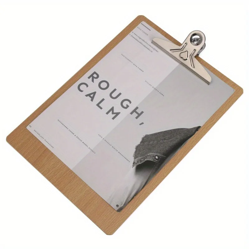 

Wooden Clipboard A4 Wood Clips Writing Sheet Pad Note Board Storage Folders Clips Office Restaurant Hotel Supplies