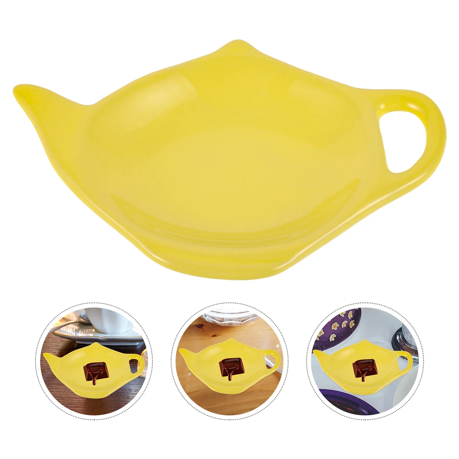 

Ceramic Tea Bag Saucer Coffee Accessories Snack Dish Tray Organizer For Cabinet Bags