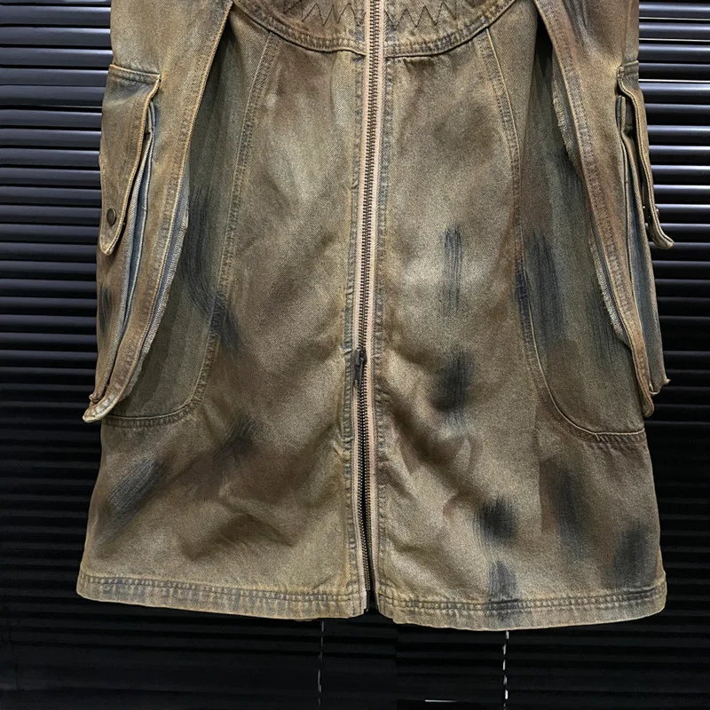 ANJY Autunno Nuove Donne Alla Moda Jeans Due Modi di Indossare Culottes Gonna di Jeans Distressed Cerniera Design Punk Streetwear Pantaloni A9601