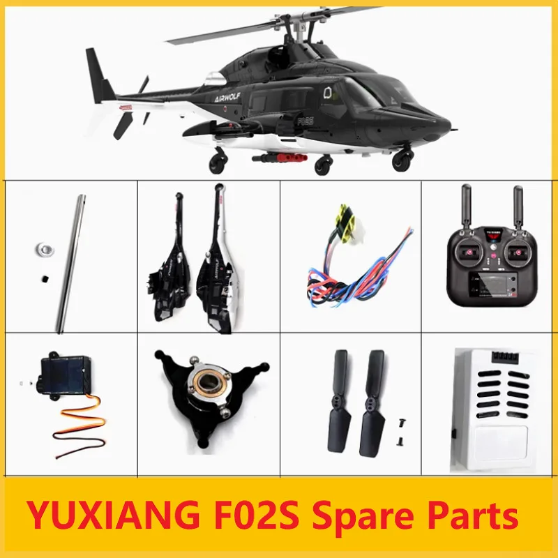 YUXIANG F02S Flying Wolf RC Helicopter Spare Parts Accessories Main Blade Shaft Shell Motor Linkage Servo Shaft Landing Gear Etc