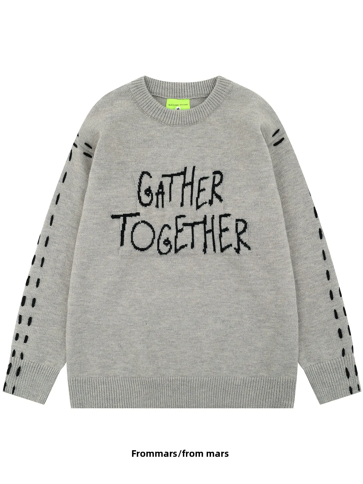 

Свитер свободного кроя с круглым вырезом, вязаный, повседневный, винтажный, расслабленный, удобный, с удлиненными рукавами, теплый, осенний