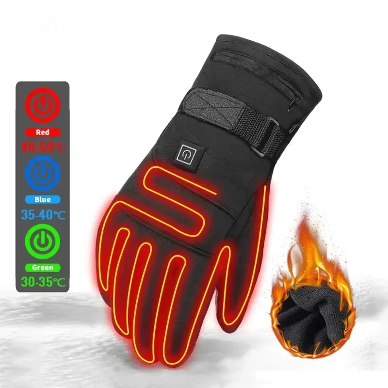 Elektrisch beheizte Handschuhe Winterhandschuhe Skifahren Beheizte Handschuhe Wasserdichte beheizte Handschuhe Touchscreen Motorrad Racing Reithandschuhe