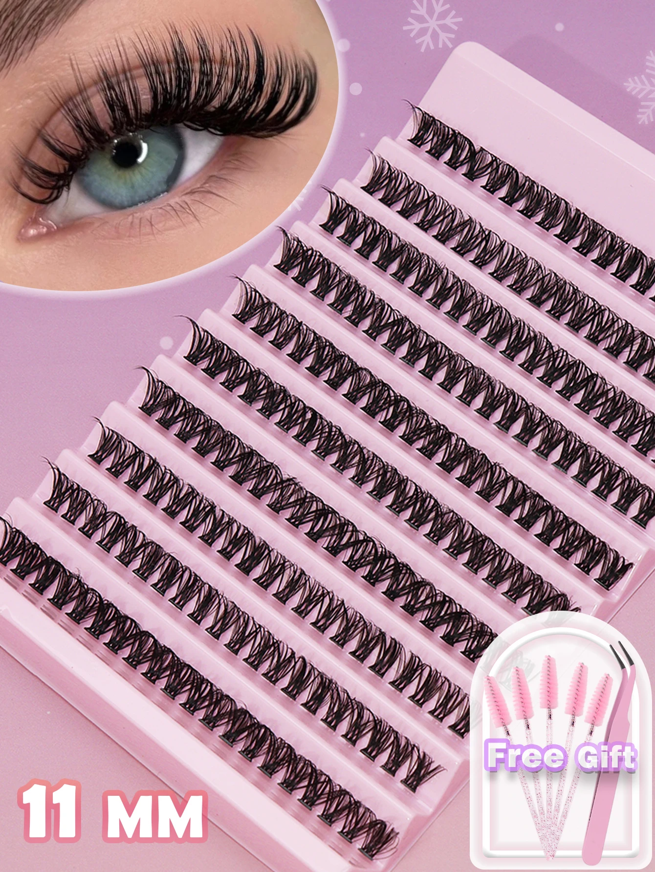 10 sztuk rzęs 40D 11mm naturalnych, sztucznych rzęs do ślubu, na imprezę, do klubu, na co dzień, na spotkania, naturalne rzęsy z piór, rzęsy do przedłużania, krzyżowane.