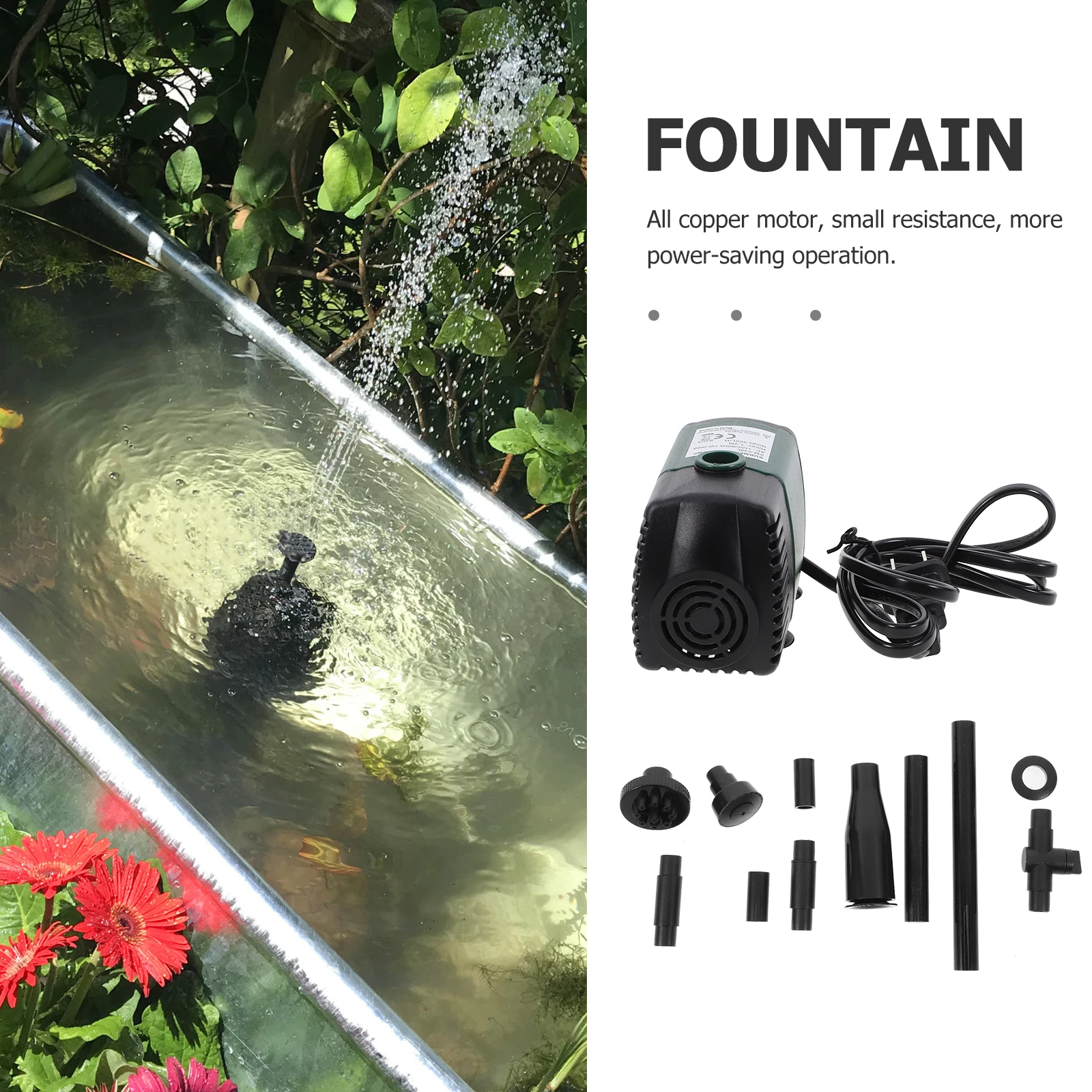 

1 set Submersible Water Pump Fountain Set for Fish Tank Hydroponics Aquarium Pond Oxygen Boosting Energy Saving Copper Motor
