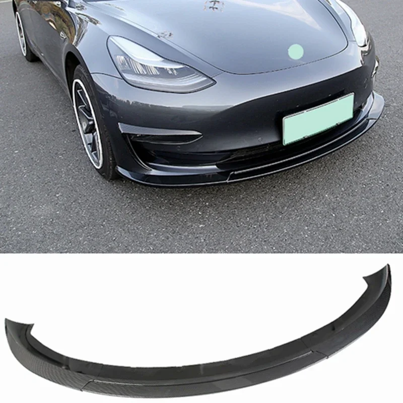 ABS Front Bumper Lip Spoiler Bumper Lip Spoiler For For Tesla Model 3 Sedan 4-door K Style 16~18