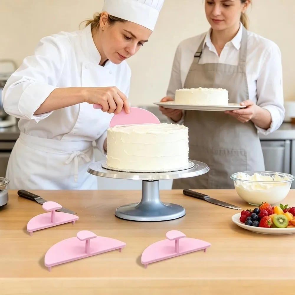 3Pcs Plastic Cake Curve Tools Curved Edge Reusable Cake Smoothing Tools Evenly Applying 6-10 Inch Cakes Cake Cream Applicator