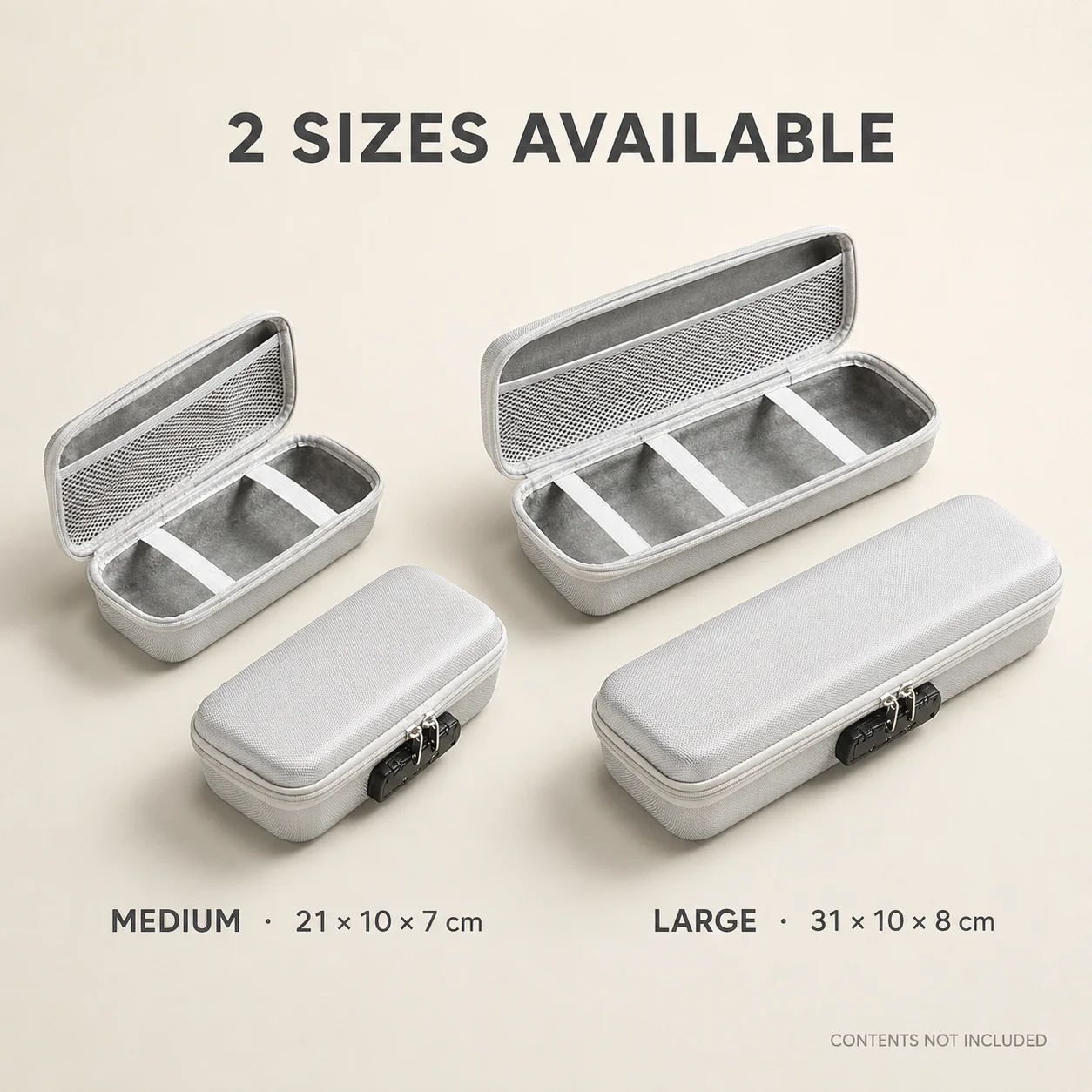 Lockable Sex Toy Storage Case EVA Hard Shell 3-Digit Combination Lock Discreet Adult Organizer for Chargers Personal Items
