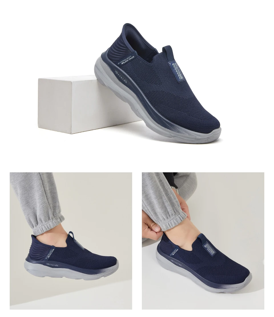 Desai Herren 2026 Herbst Schnürlose Mesh-Sneaker Rutschfeste Dicke Sohle Leichte Herren-Sneaker und Freizeitschuhe für Outdoor – Detail 5