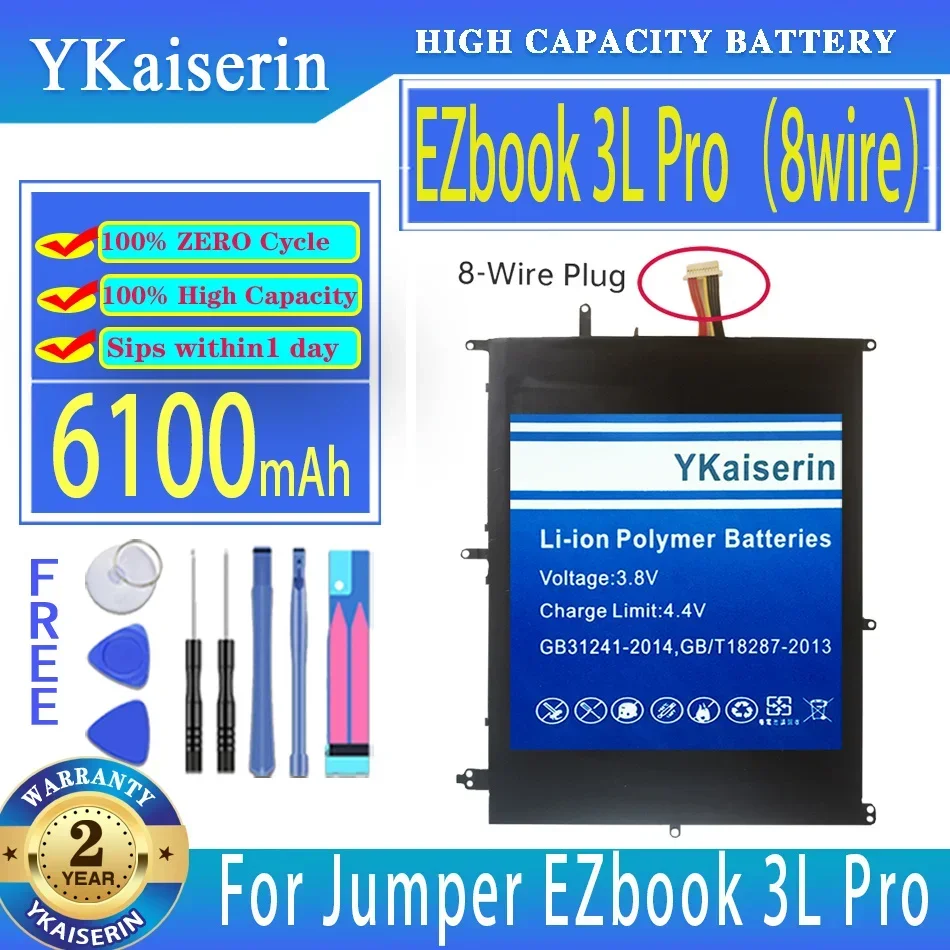 YKaiserin 6100mAh Replacement Battery For Jumper EZbook 3L Pro/3 Plus HW-3487265 TH140A (MB12)/MB11 Batteries