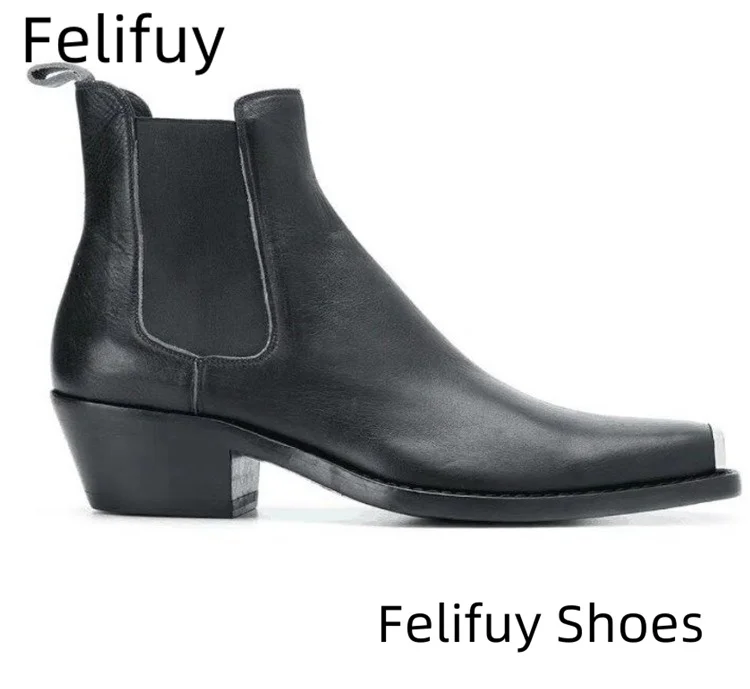 موضة المعادن تو الرجال حذاء من الجلد الأسود القوطي الشرير جلد طبيعي ساحة تو دراجة نارية الأحذية الانزلاق على أحذية أنيقة الرجال