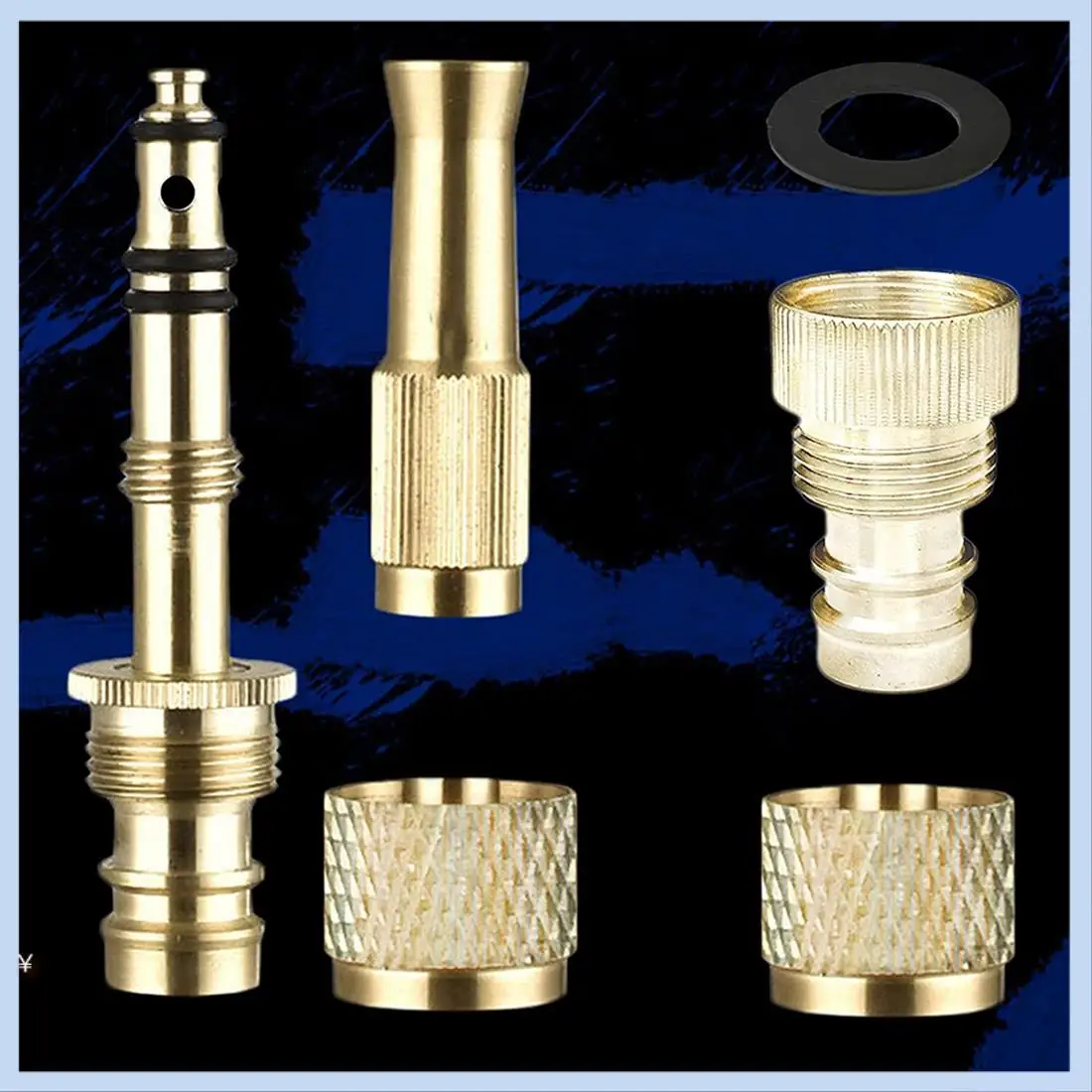AS63-Garden Water Hose Nozzle,Hose Sprayer Nozzle,High Pressure Brass Adjustable Twist Jet,For Washing Car,Glass,Floors,Etc
