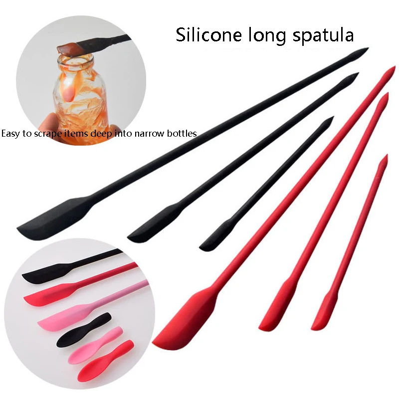 Mini Silicone Spatula Thin Jar Bottle Silicone Scraper Gadget Face Mask Brush Flexible Silicone Scraper Kitchen Utensils