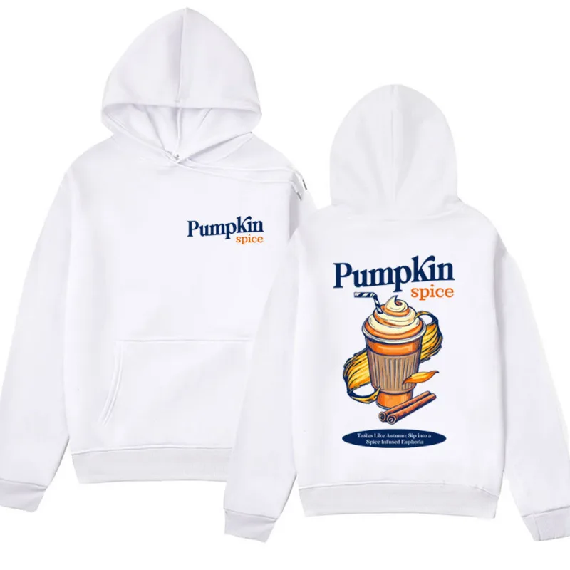 PUMPKIN SPICE LATTE Hoodie Men's Clothing Autumn Drink Themed Gift Sweatshirts Fashion Vintage Harajuku Oversized Pullover Male