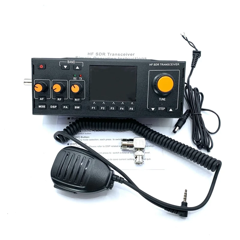 

RS-918 Plus HF SDR Transceiver MCHF-QRP Transceiver Amateur Shortwave Radio with Microphone Charger 3.4AH EU Plug