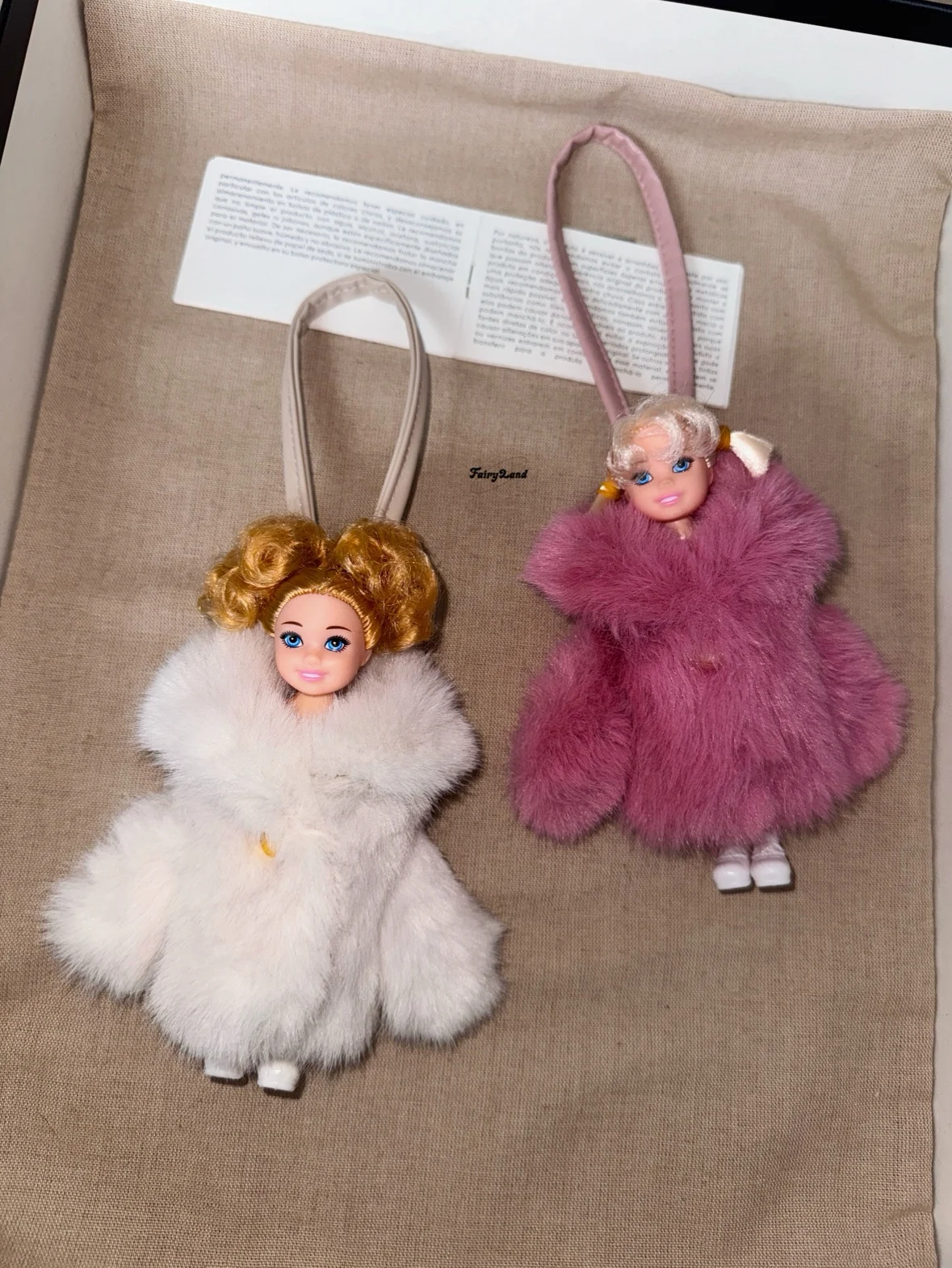 Original Fur Doll  Rabbit Fur Plush Coat Bag Pendant Ugly Cute Doll Black Leather  Crossbody Bag New