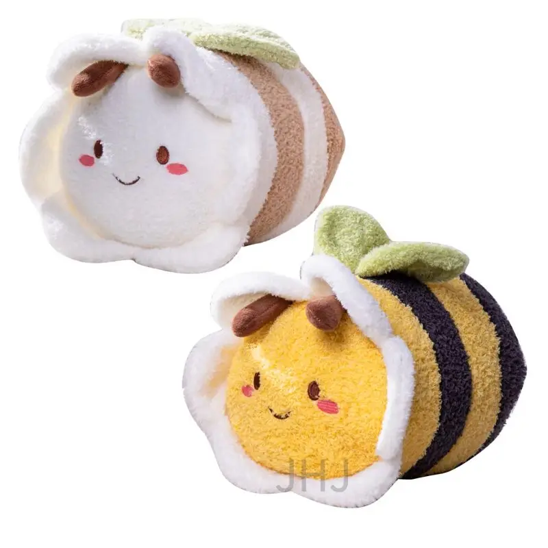 

30cm Lovely Plush Animals Bees Toys Super Soft Stuffed Flower Bee Animals Pillow Sofa Decor For Kids Birthday Christmas Gift