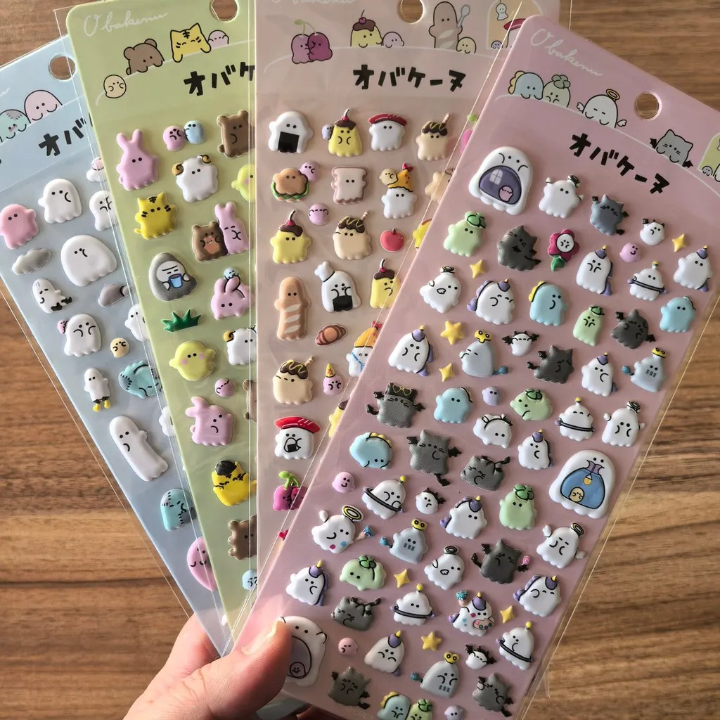 

Obakeinu Cute Mini Stickers (4 Sheets) - Adorable Cartoon Figure Decor for Planners Gift Decoration BulingBulingStickers Store