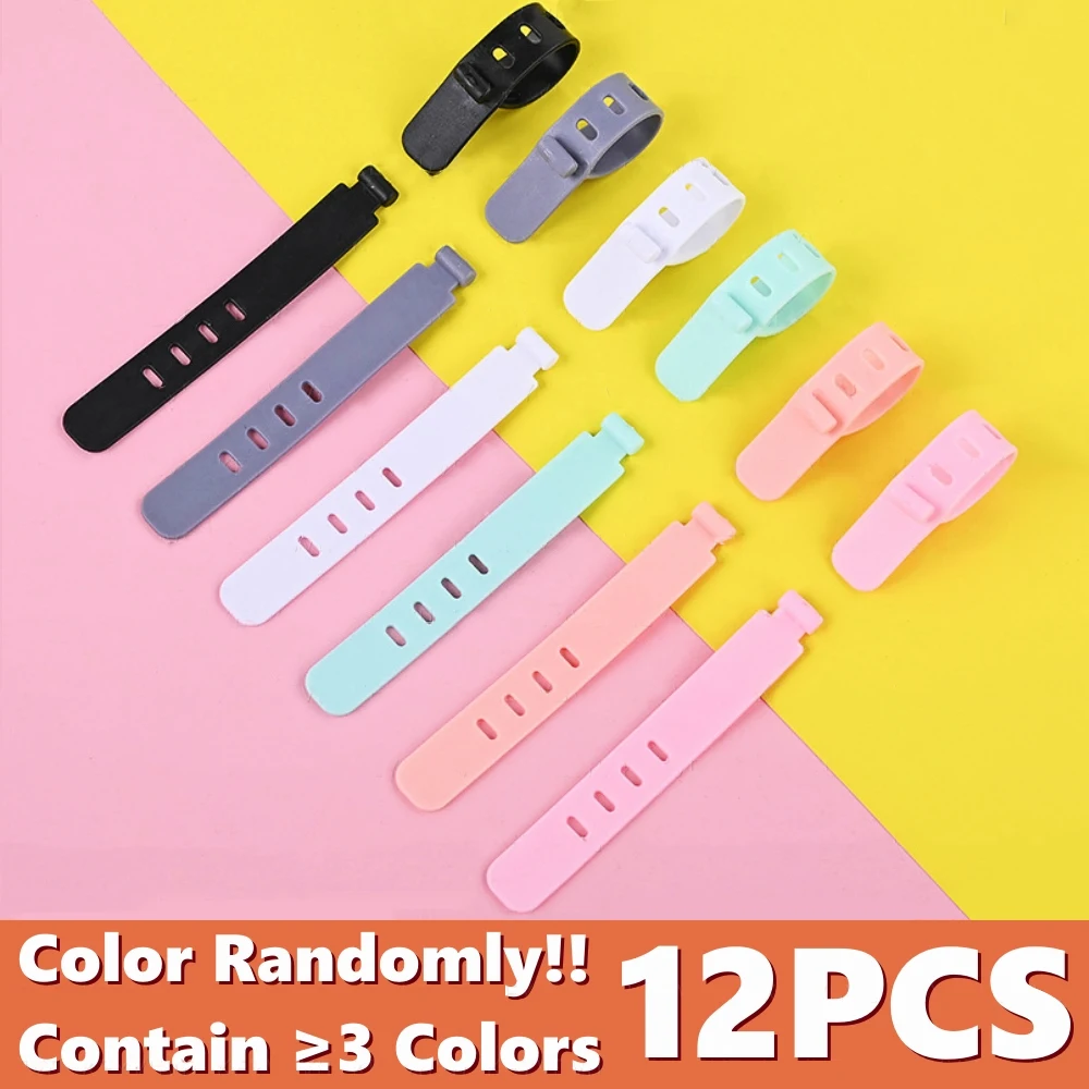 20/12/4PCS Kabelbinder Kabel Organizer Management Silikon Draht Halter Riemen Zip Clips Wiederverwendbare Krawatte Wraps Keeperwinder Gummi
